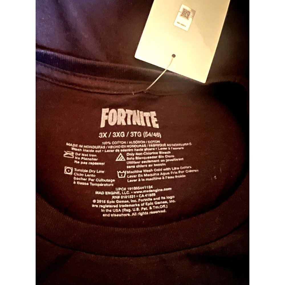 Fortnite Mens Epic Games Loot Llama Black Graphic T-Shirt 3XL Stretch Cotton New - Picture 7 of 7